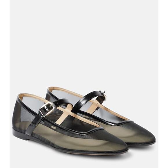 Le Monde Beryl Shoes - Le Monde Beryl Mesh Black Mary Jane Flats Size 37.5